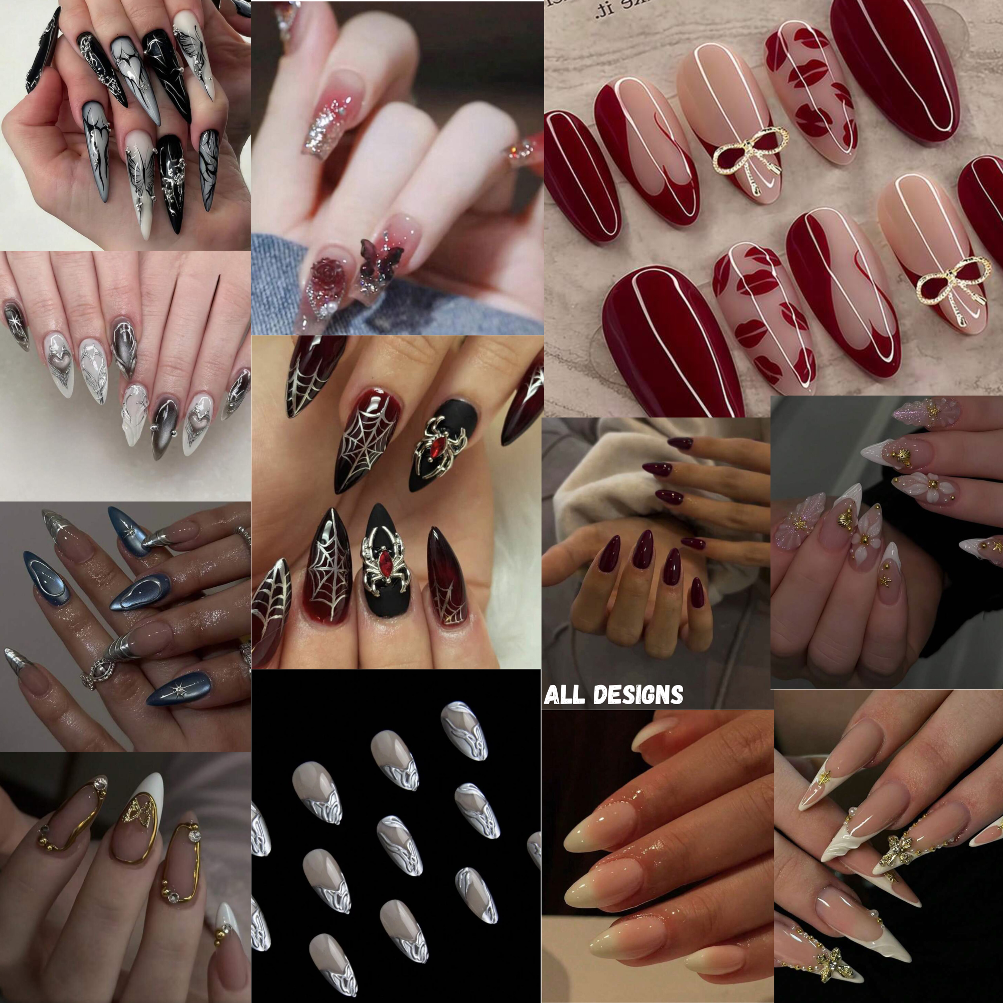 Luxury Press-On Nail Design Book | 12 Designs | 4 Pages ⭐