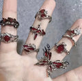 set of 8 - Y2K Gothic Spider Ring Creative Grunge Jewelry Accessories
