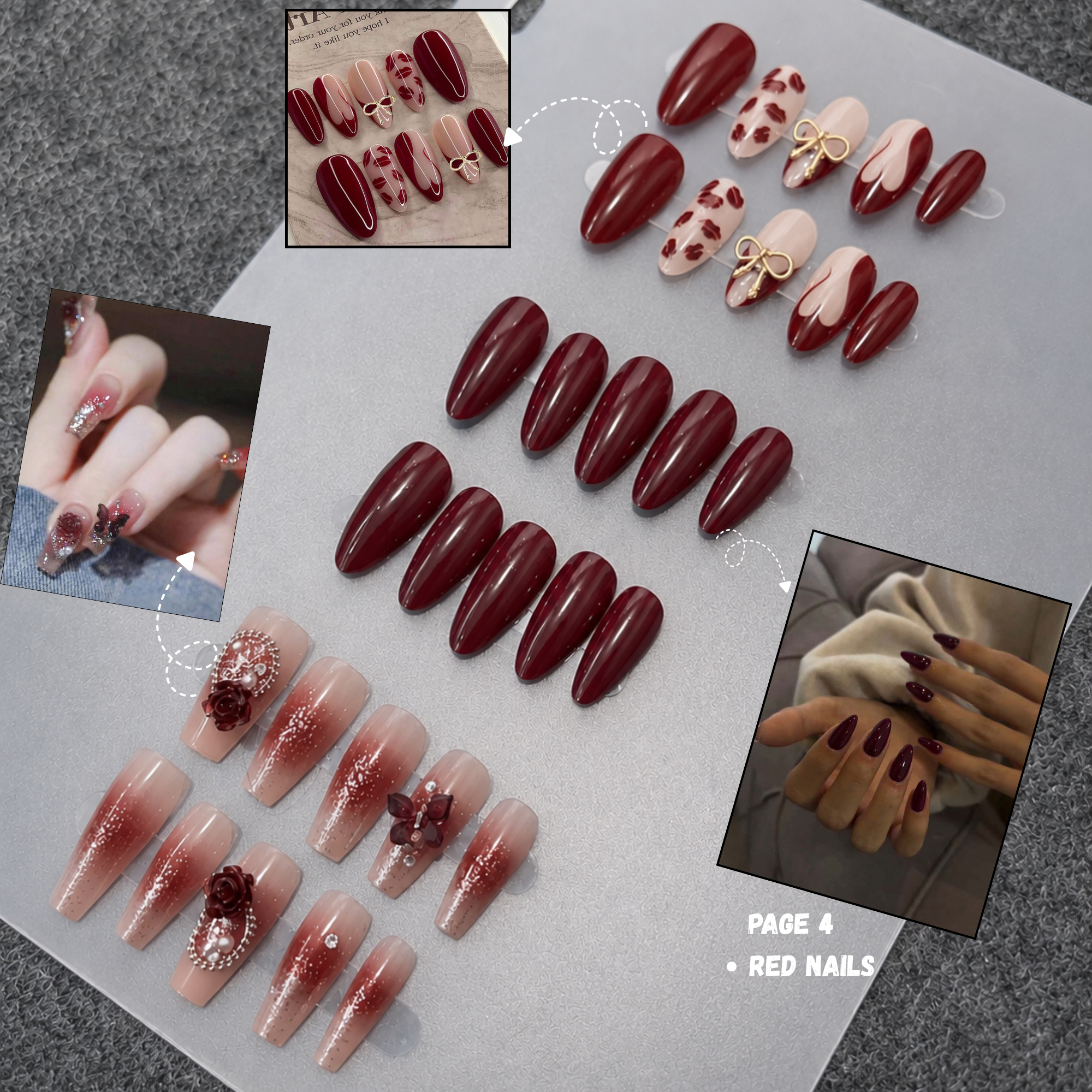 Luxury Press-On Nail Design Book | 12 Designs | 4 Pages ⭐