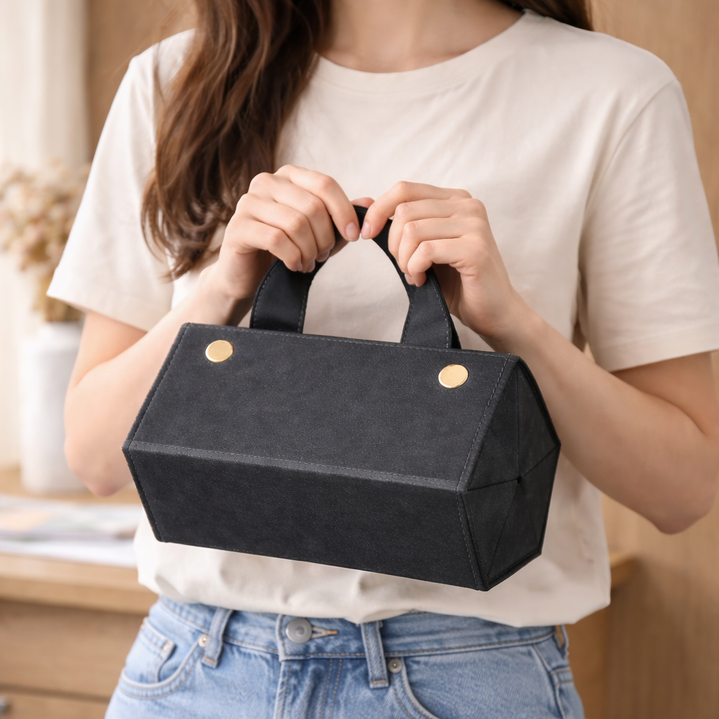 Leather Sunglasses Case – Portable Travel Sunglasses Organizer for Women & Men – Foldable Eyeglasses Storage Holder