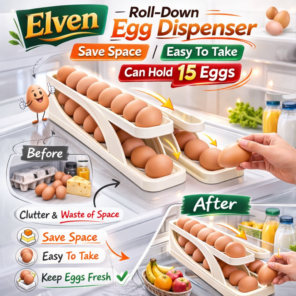Space-Saving Rolling Egg Dispenser & Fridge Organizer