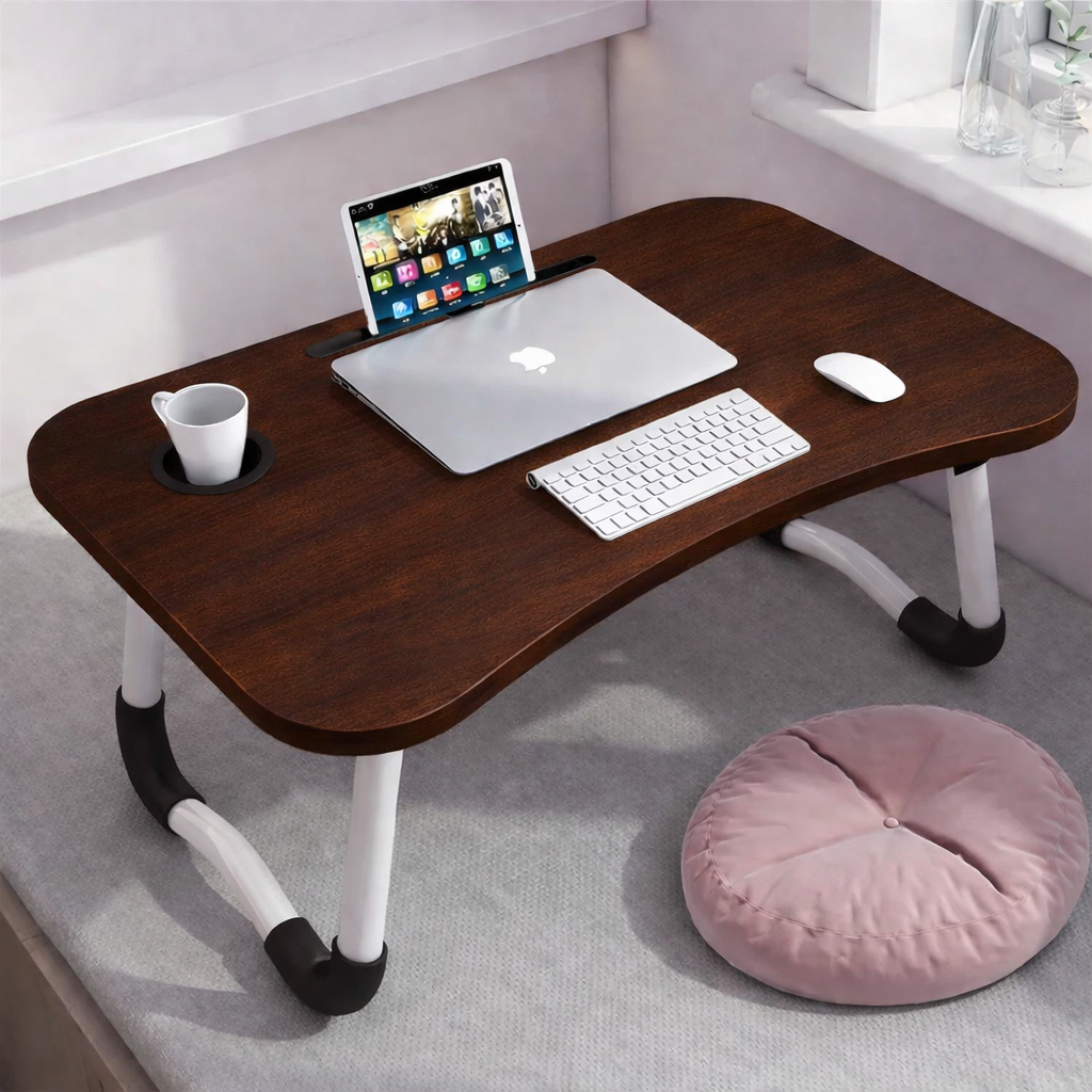 foldable table - Laptop Desk with Drink Holder and Adjustable Stand Furniture Laptop