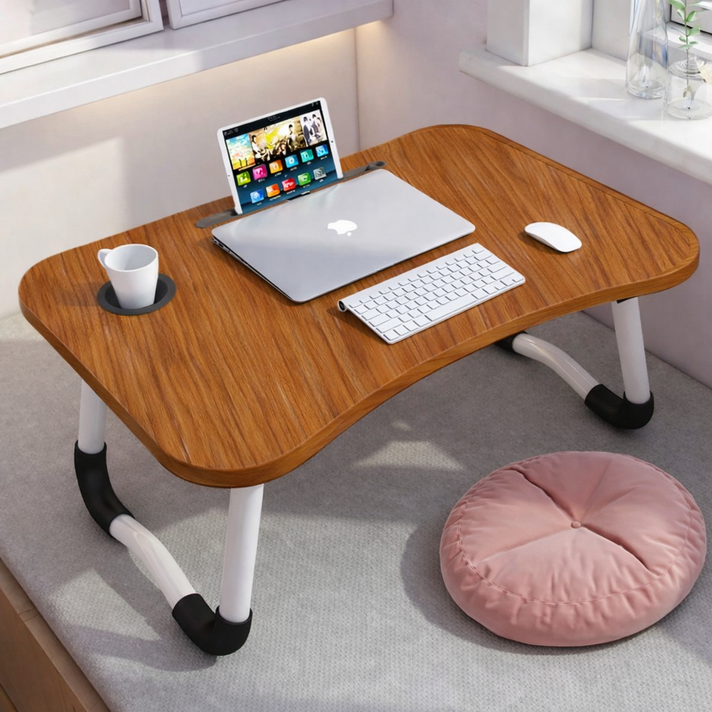 foldable table - Laptop Desk with Drink Holder and Adjustable Stand Furniture Laptop